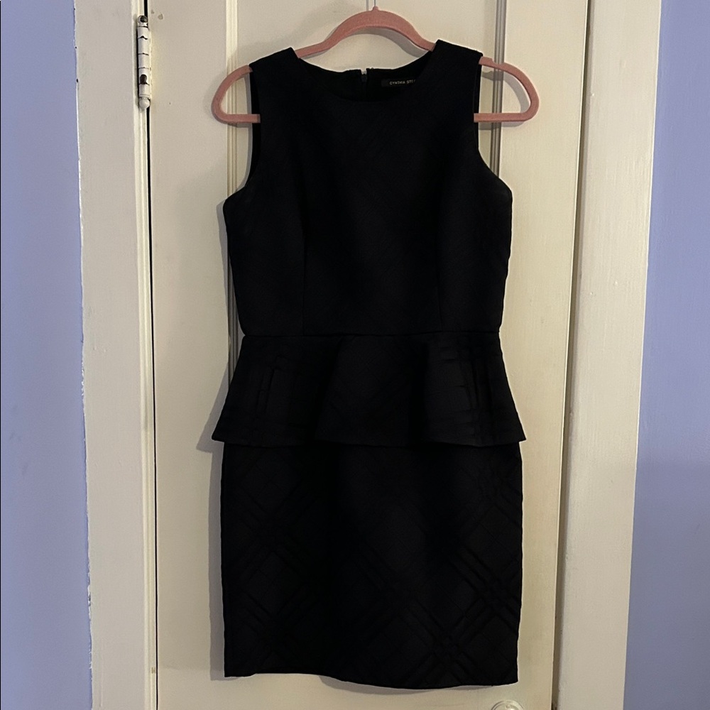 Cynthia Steffe Black Peplum Knee-Length Dress